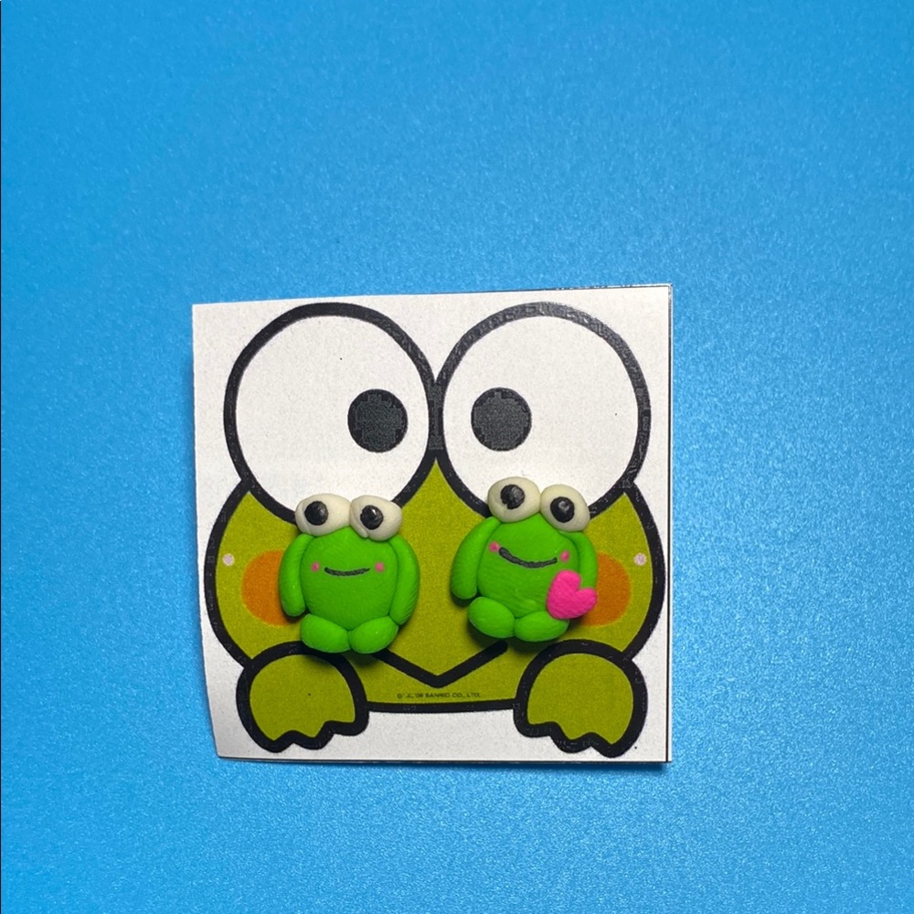 Green Frog Earrings